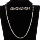 Snake necklace stainless steel, 50cm, 3,8mm