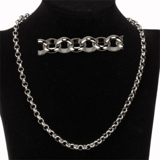 Rolo necklace stainless steel, 50cm, 6mm