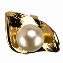 Fashion Ring with bead, gold