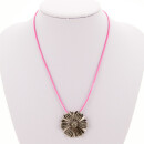 Wachsbandkette pink mit Anhänger Blüte
