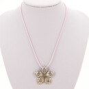 Wachsbandkette rosa mit Anhänger Blüte 43mm