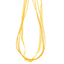 Necklace with organza ribbon, 3 rows, orange