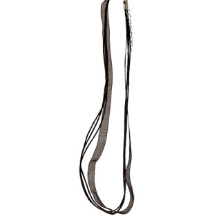 Necklace with organza ribbon, 3 rows, black