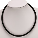 Halskette mit Stoffband, 6,0mm, Schwarz