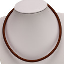 Halskette mit Stoffband, 6,0mm, Braun