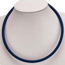 Halskette mit Stoffband, 6,0mm, Blau