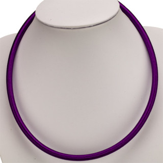 Necklace with fabric rope, 6,0mm, purple