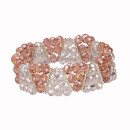 Exclusive glass bracelet, pink-clear