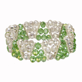 Exclusive glass bracelet, green-clear