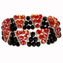 Exclusive glass bracelet, red-black - only 10pcs left!