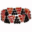 Exclusive glass bracelet, red-black