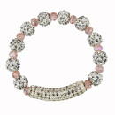 Fashionable glass bracelet, Pink-White