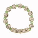 Fashionable glass bracelet, green-white