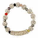 Fashionable glass bracelet, colored white