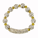 Fashionable glass bracelet, yellow-white