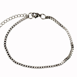 Venezian necklace stainless steel, 20+5cm, 2,5mm