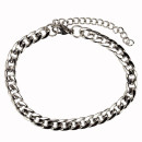 Curb necklace stainless steel, 20+5cm, 6,7mm