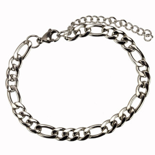Figaro necklace stainless steel, 20+5cm, 7,5mm