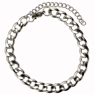 Curb necklace stainless steel, 20+5cm, 8,0mm