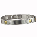 Edelstahlarmband Bicolour mit Gravurplatte