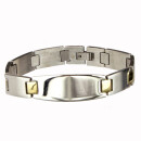 Edelstahlarmband Bicolour mit Gravurplatte