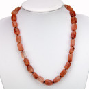 Special price: necklace watermelon quartz, AB, 14x8mm